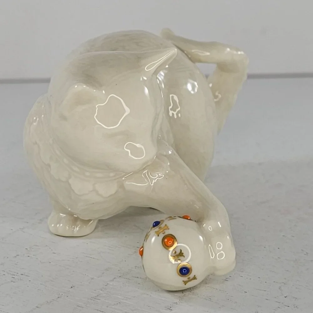 Lenox China Jewels Collection Cat Kitten Playing With Ball Figurine - Picture 3 of 8
